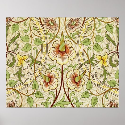 William Morris Daffodil Classic Bloem Behang Poster (Voorkant)