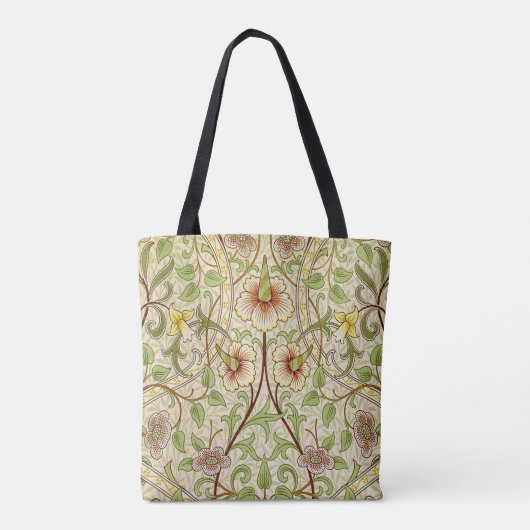 William Morris Daffodil Classic Bloem Behang Tote Bag (Achterkant)