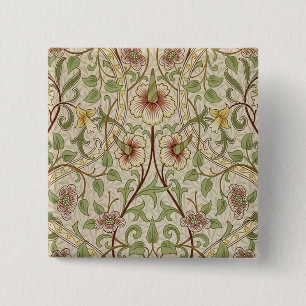 William Morris Daffodil Classic Bloem Behang Vierkante Button 5,1 Cm