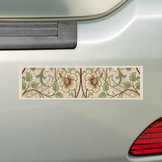 William Morris Daffodil Classic Flower Bumpersticker (Op auto)