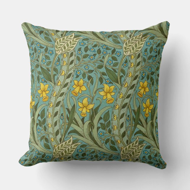 William Morris Daffodil Floral Pattern Classic Kussen (Voorkant)