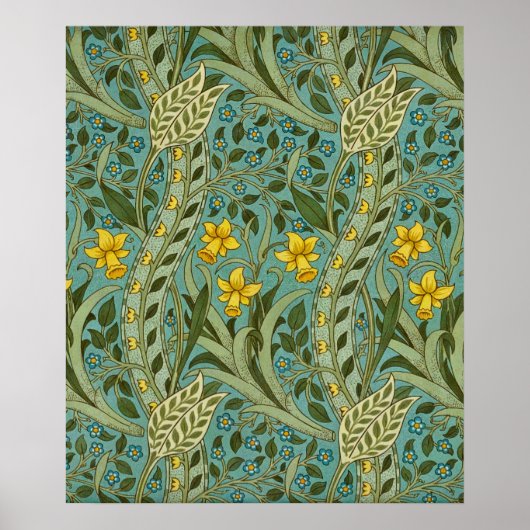 William Morris Daffodil Floral Pattern Classic Poster (Voorkant)