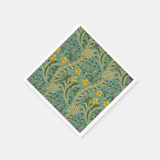 William Morris Daffodil Floral Pattern Classic Servet (Hoek)
