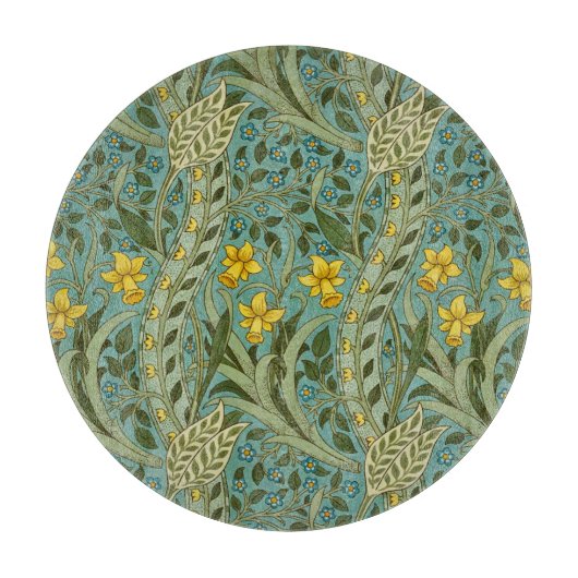 William Morris Daffodil Floral Pattern Classic Snijplank (Voorkant)