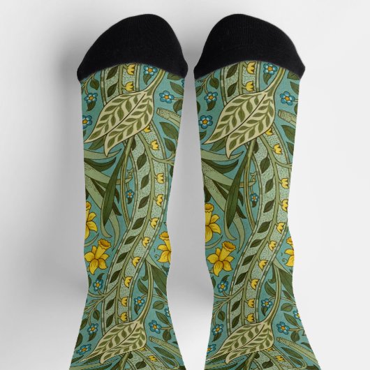 William Morris Daffodil Floral Pattern Classic Sokken (Top)
