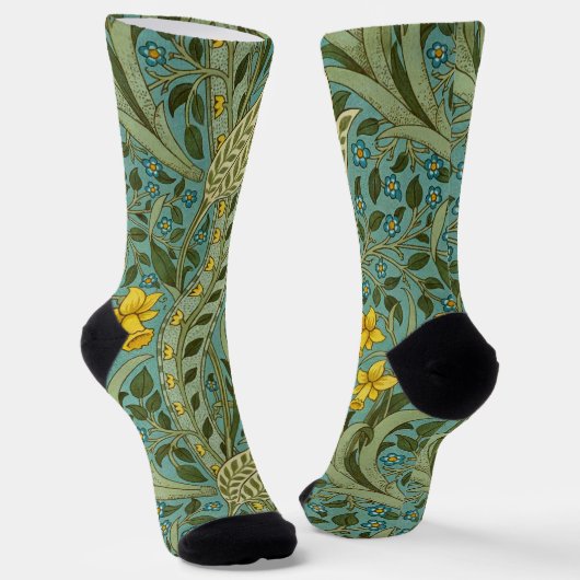 William Morris Daffodil Floral Pattern Classic Sokken (Gebogen)