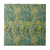 William Morris Daffodil Floral Pattern Classic Tegeltje (Voorkant)