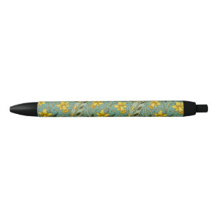 William Morris Daffodil Floral Pattern Classic Zwarte Inkt Pen