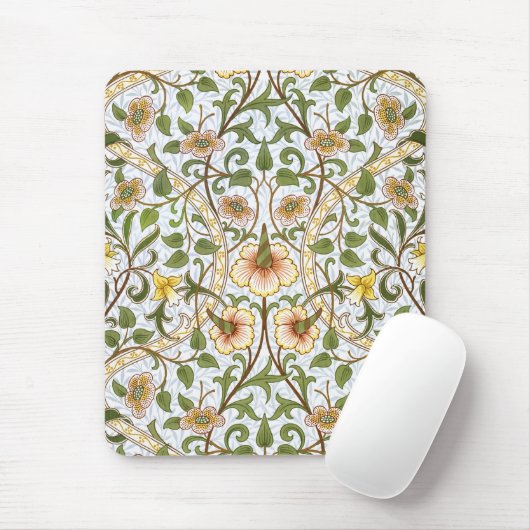William Morris Daffodil Floral Pattern Mousepad Muismat (Met muis)