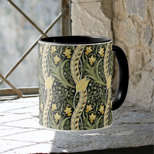 William Morris Daffodil Floral Textile Pattern Mok