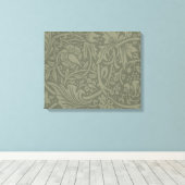 William Morris Daffodil Floral Wallpaper Canvas Afdruk (Insitu (Houten vloer))