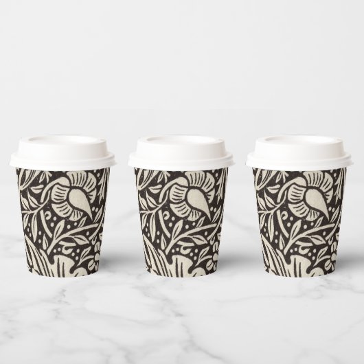 William Morris Daffodil Floral Wallpaper Papieren Bekers (Multi)