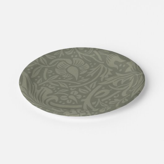 William Morris Daffodil Floral Wallpaper Papieren Bordje (Gekanteld)