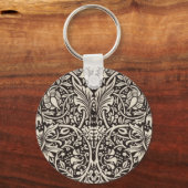 William Morris Daffodil Floral Wallpaper Pattern Sleutelhanger (Voorkant)