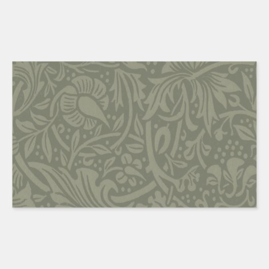 William Morris Daffodil Floral Wallpaper Rechthoekige Sticker (Voorkant)