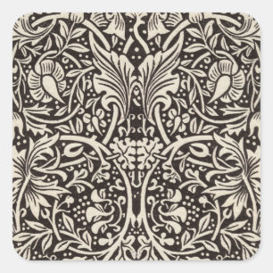 William Morris Daffodil Floral Wallpaper Vierkante Sticker