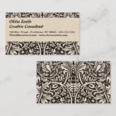 William Morris Daffodil Floral Wallpaper Visitekaartje (Voorkant / Achterkant)