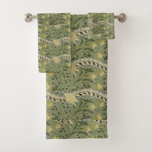William Morris Daffodil Floral Yellow Bad Handdoek (Insitu)