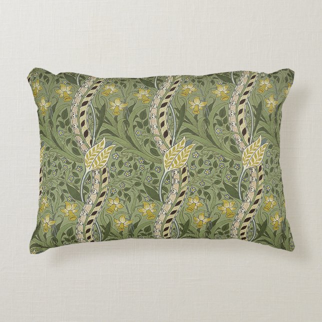 William Morris Daffodil Flowers Yellow Accent Kussen (Voorkant)