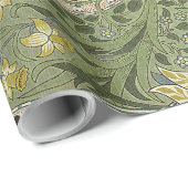  William Morris Daffodil Flowers Yellow Cadeaupapier (Rol Hoek)