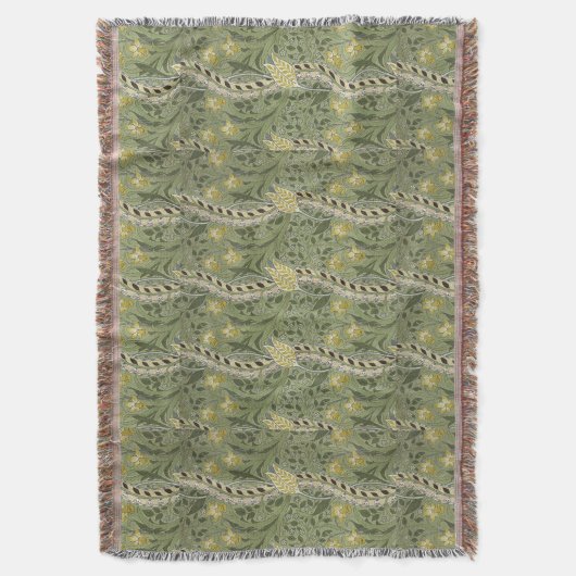 William Morris Daffodil Flowers Yellow Deken (Voorkant Verticaal)