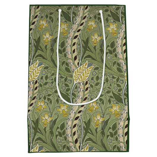  William Morris Daffodil Flowers Yellow Medium Cadeauzakje (Achterkant)