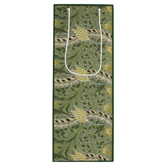 William Morris Daffodil Flowers Yellow Wijn Cadeautas (Voorkant)