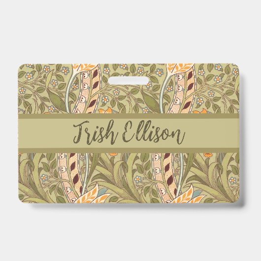 William Morris Daffodil Garden Flower Classic Bota Badge (Voorzijde)