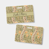 William Morris Daffodil Garden Flower Classic Bota Badge (Voor- en achterkant)