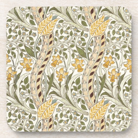 William Morris Daffodil Garden Flower Classic Bota Bier Onderzetter (Voorkant)