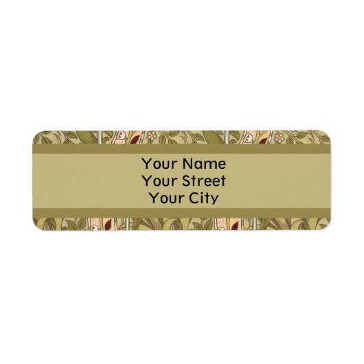 William Morris Daffodil Garden Flower Classic Bota Etiket (Voorkant)