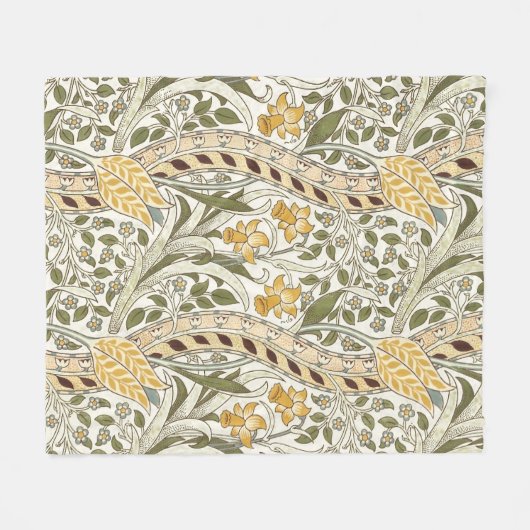 William Morris Daffodil Garden Flower Classic Bota Fleece Deken (Voorkant (Horizontaal))