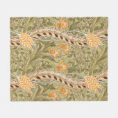 William Morris Daffodil Garden Flower Classic Bota Fleece Deken (Voorkant (Horizontaal))