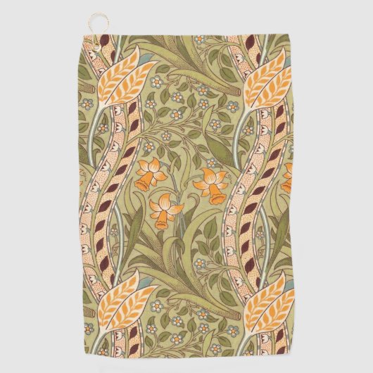 William Morris Daffodil Garden Flower Classic Bota Golfhanddoek (Voorkant)