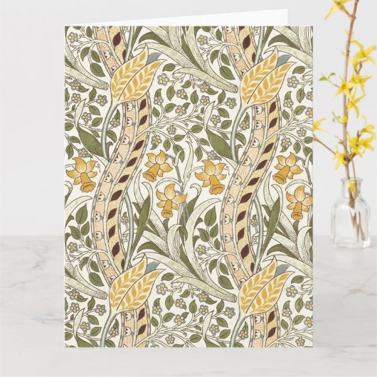 William Morris Daffodil Garden Flower Classic Bota Kaart (Gele Bloem)