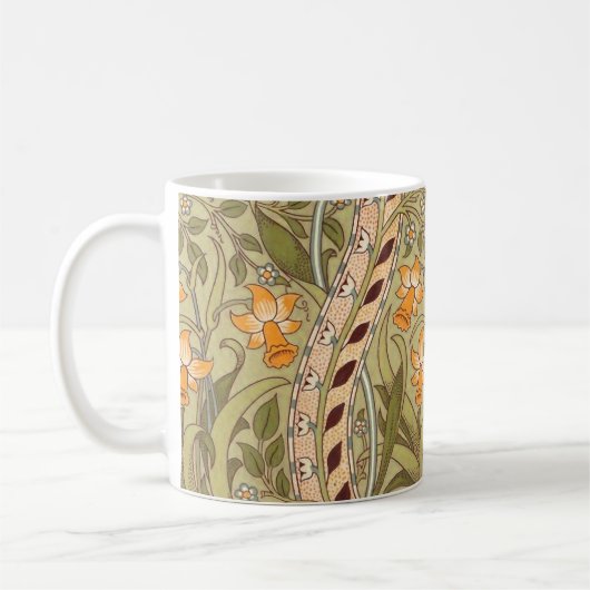 William Morris Daffodil Garden Flower Classic Bota Koffiemok (Links)