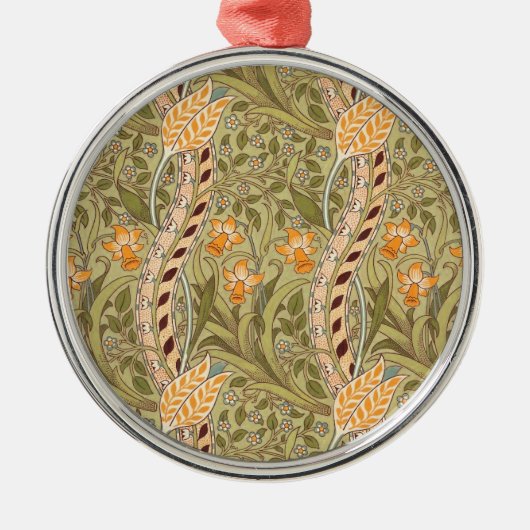 William Morris Daffodil Garden Flower Classic Bota Metalen Ornament (Voorkant)
