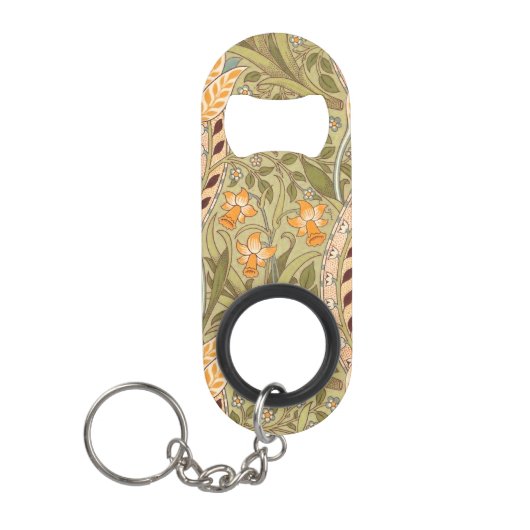 William Morris Daffodil Garden Flower Classic Bota Mini Flessenopener (Voorkant)