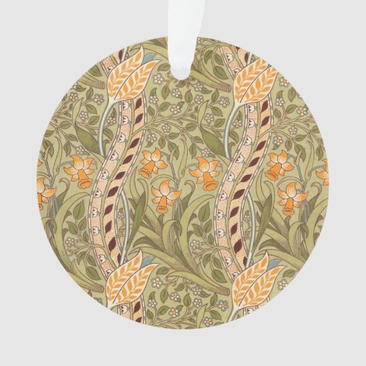 William Morris Daffodil Garden Flower Classic Bota Ornament (voorkant)