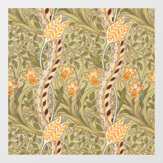 William Morris Daffodil Garden Flower Classic Bota Raamsticker (Vel)