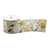 William Morris Daffodil Garden Flower Classic Bota Satijnen Lint (Spoel)