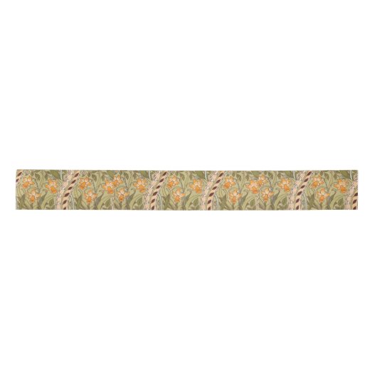 William Morris Daffodil Garden Flower Classic Bota Satijnen Lint (Voorkant)