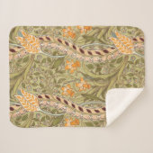 William Morris Daffodil Garden Flower Classic Bota Sherpa Deken (Voorkant (horizontaal))