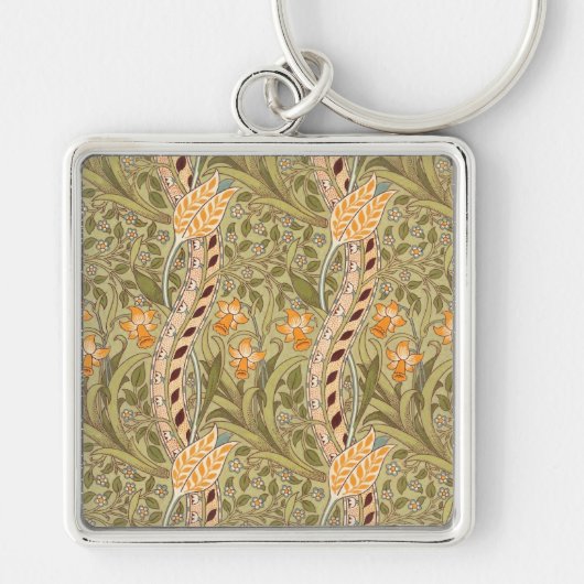 William Morris Daffodil Garden Flower Classic Bota Sleutelhanger (Voorkant)