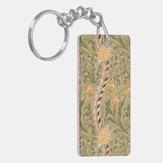 William Morris Daffodil Garden Flower Classic Bota Sleutelhanger (Voorkant Links)