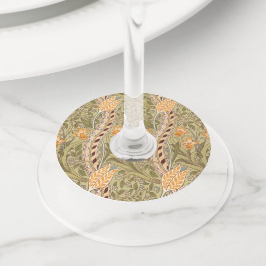 William Morris Daffodil Garden Flower Classic Bota Wijnglaslabel (Dichtbij)