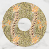 William Morris Daffodil Garden Flower Classic Bota Wijnglaslabel (Achterkant)