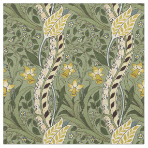 William Morris Daffodil  Green Pattern Stof