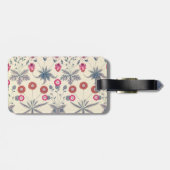 William Morris Daisy Floral Pattern Red Sinaasappe Bagagelabel (Achterkant horizontaal)