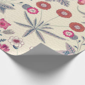 William Morris Daisy Floral Pattern Red Sinaasappe Cadeaupapier (Hoek)